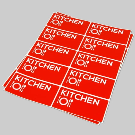 kitchen stickers 4 x 2 inch 10 labels per sheet 150 sheets red