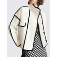 thumbnail image 4 of Chaqueta Corta de Mujer en Colores Contrastantes, Estilo Casual y Ligera, Ideal para Otoño e Invierno. XXL, 4 of 10