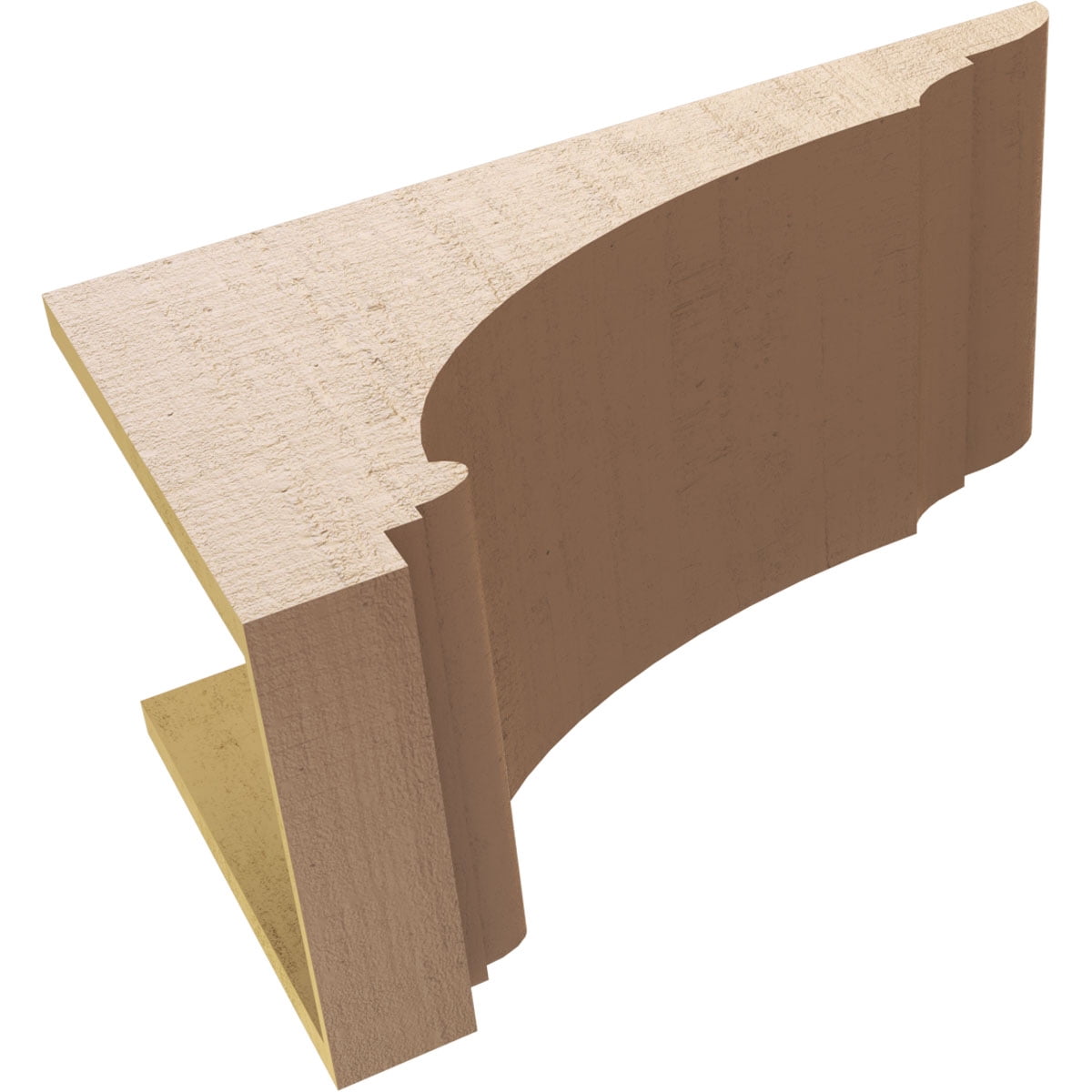 12"W x 24"D x 12"H Wide Hughes Rough Cedar Woodgrain TimberThane Corbel, Primed Tan