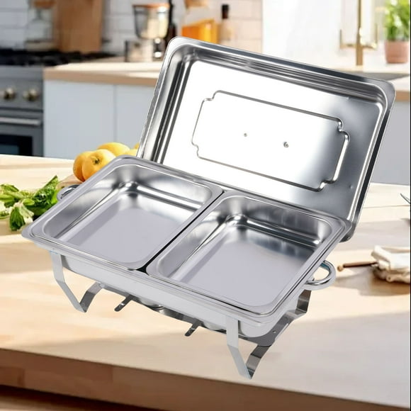 Chafing Dishes Buffet Set, Foldable Heat Preservation Food Warmers, Stainless Steel Buffet Chafing Dish Set, Multifunctional Buffet Warmer for Gathering, Outdoor, Wedding,