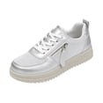 thumbnail image 2 of Willtoo Womens Platform Casual Sneakers Lace Up Side Zipper Low Top Walking Shoes Lightweight Round Toe Fashion Comfort Skate Shoes, 2 of 5