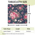 thumbnail image 2 of Pioneer Flower Floral Print Pattern Square Fitted Tablecloth with Elastic Edge,Square Table Cover,Washable Elastic Table Cover for Home Kitchen Party Decor 34"x34", 2 of 6