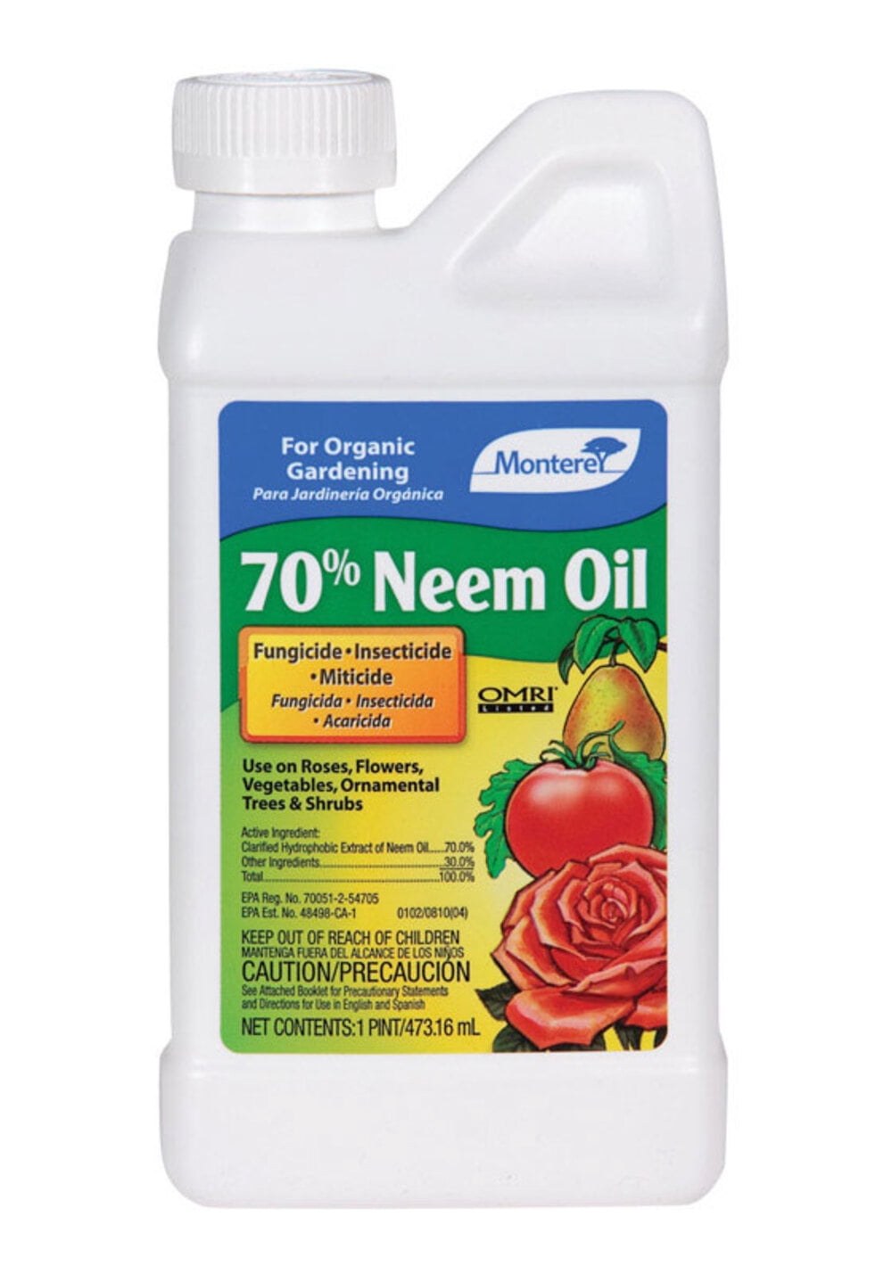 Monterey Neem Oil 70% for Controlling Insects & Disease - Pint