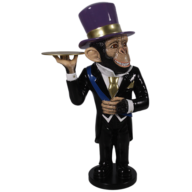 Monkey Butler Carlos Life Size Statue