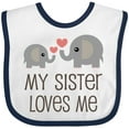 thumbnail image 3 of Inktastic My Sister Loves Me Boys or Girls Baby Bib, 3 of 4