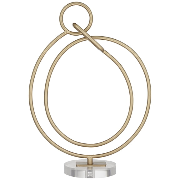 Studio 55D Heller 15" High Glossy Gold Metal Abstract Loop Sculpture