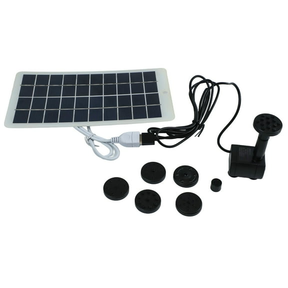 Outdoor Solar Water Fountain Kit with Adjustable Flow Rate and Nozzles