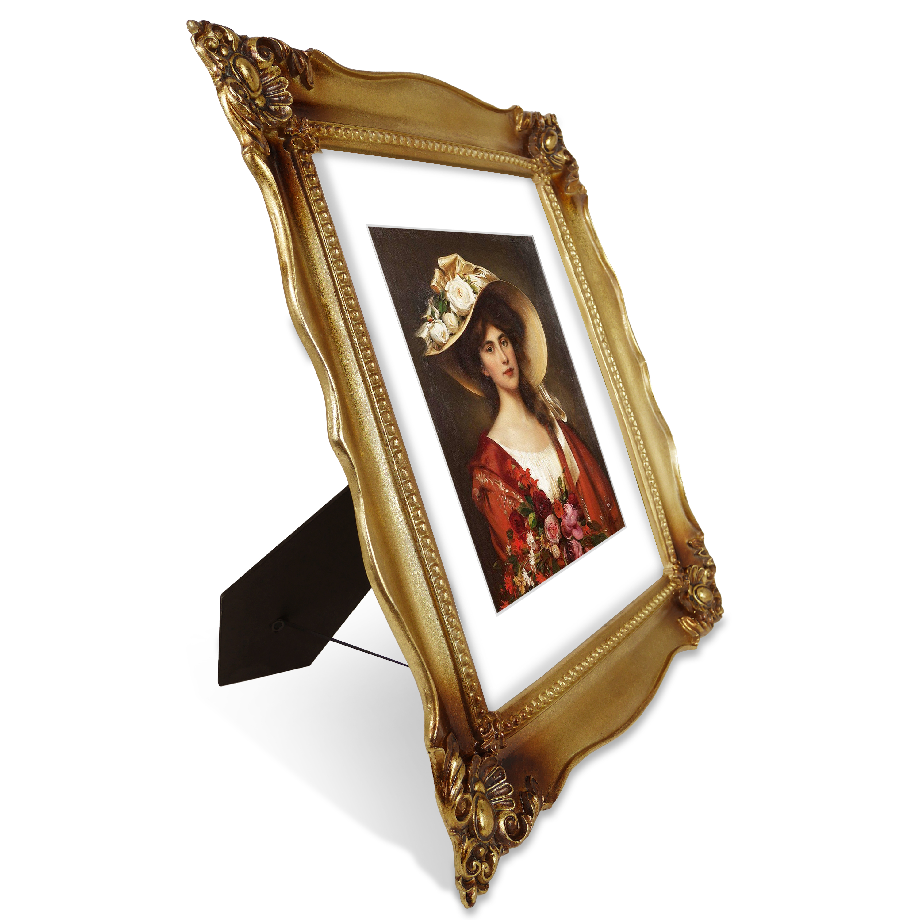 SIMON'S SHOP 11x14 Picture Frame Matted to 8x10, Vintage 11x14 Photo Frame with Mat, Gold Gallery Wall Poster Frames