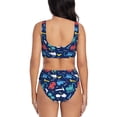 thumbnail image 3 of Rocae Colorful Excavator for Bikini Set for Women Two Piece Sexy High Swimsuits Split Crossover Bikini Small, 3 of 9