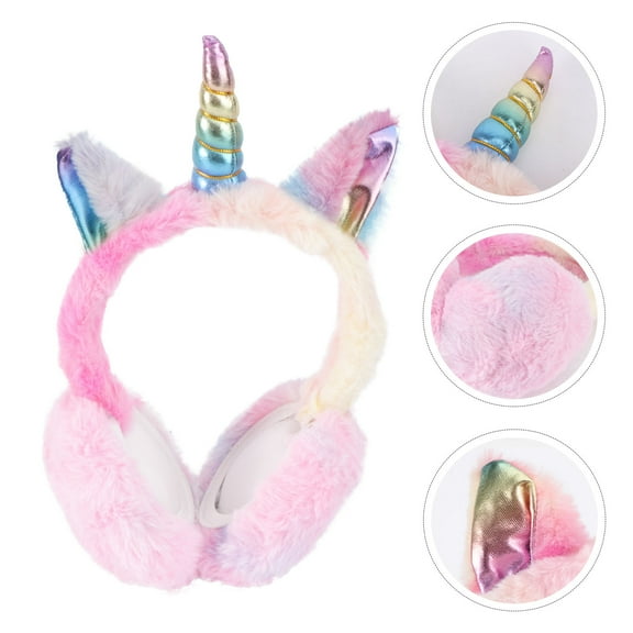 ADDHAT 1Pack Cute Ear Muffs Pink Colorful Design Suitable for Kids and Girls