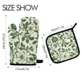 thumbnail image 2 of Yayeee Oven Mitts and Pot Holder Set of 4 Heat Resistant Kitchen Gloves Baking Hot Pad, Green Floral, 2 of 5