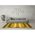 thumbnail image 3 of Ahgly Company Machine Washable Indoor Square Abstract Yellow Modern Area Rugs, 3' Square, 3 of 4