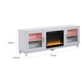 thumbnail image 5 of Samy 70 Inch TV Console LED Fireplace Heater, Glass Door, White, Silver, 5 of 5
