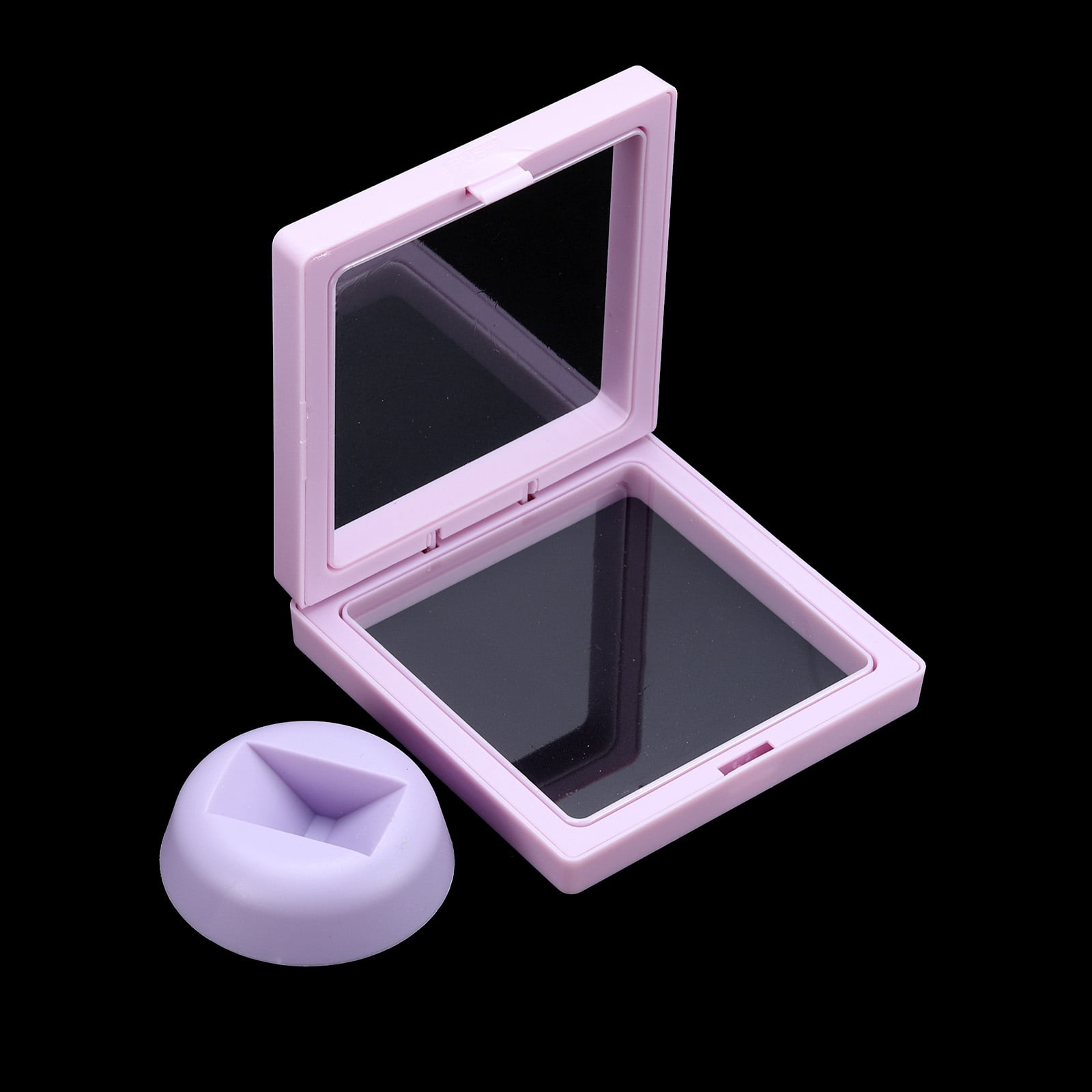 Unique Bargains 12Pcs Transparent Display Case for Jewelry 3.54" x 3.54" x 0.8" Purple