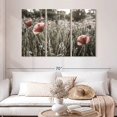thumbnail image 2 of Elephant Stock Poppy Impression Vintage Color Pop Wall Art - Living Room Wall Decor - Floral And Botanical Multi Panel - Gray And Orange Decor By Melanie Viola - 50" x 32", 2 of 4