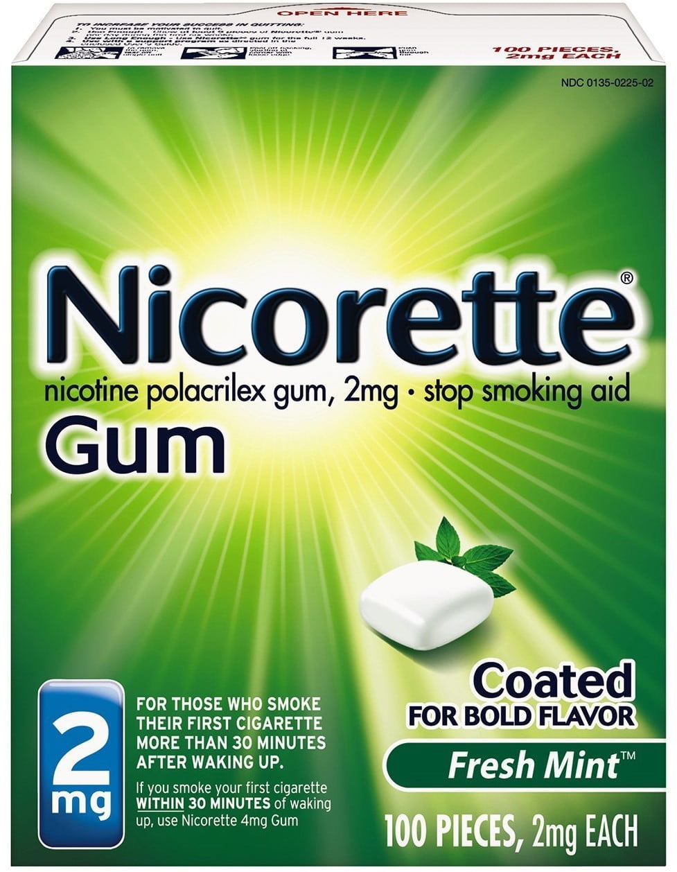 New NiQuitin Extra Fresh Mint Gum 2mg 100 Gums 