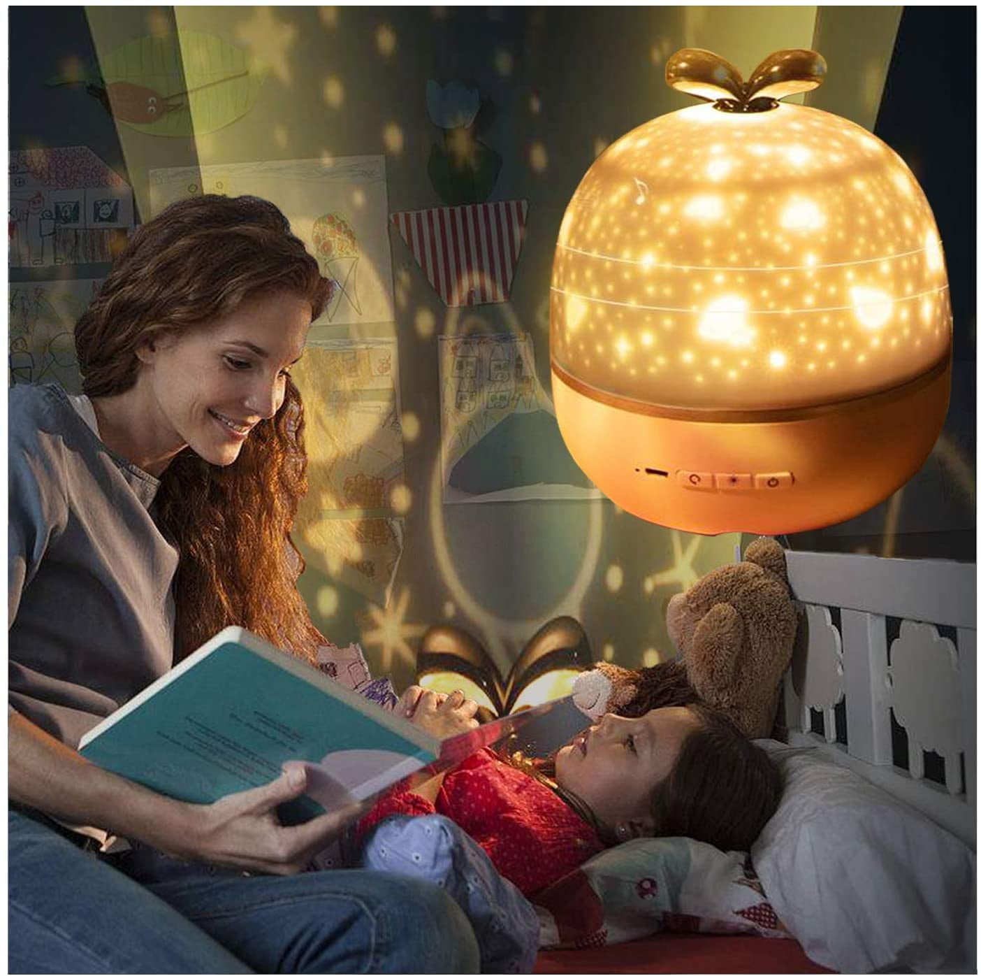 CPDD Star Projector Night Lights for Kids,360Degree Rotating Birthday