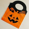 thumbnail image 5 of Halloween Tote Bags, Jack-O-Lantern Pumpkin Candy Bags, Plastic Trick Goody Bags for Halloween Party Favors Supplies (50 Pieces) 6.1x7.67", 5 of 8