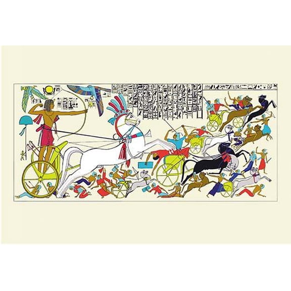 Battle Scene of Seti I and the Khita- Fine Art Canvas Print (20" x 30")