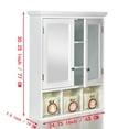 thumbnail image 3 of Wall Mounted Bathroom Cabinet With Mirror, 2 Adjustable Shelf And Doors Waterproof Bathroom Medicine Cabinets, Mirror Storage Organizer, White, 3 of 8