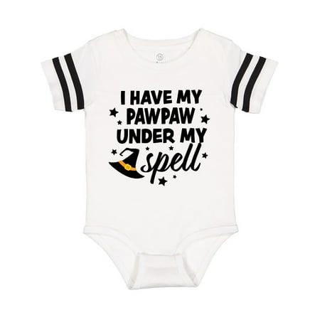 

Inktastic I Have My Pawpaw Under My Spell with Cute Witch Hat Gift Baby Boy or Baby Girl Bodysuit
