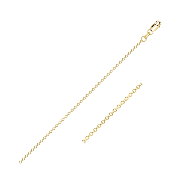 14k Yellow Gold Cable Link Chain 0.8mm 20 in