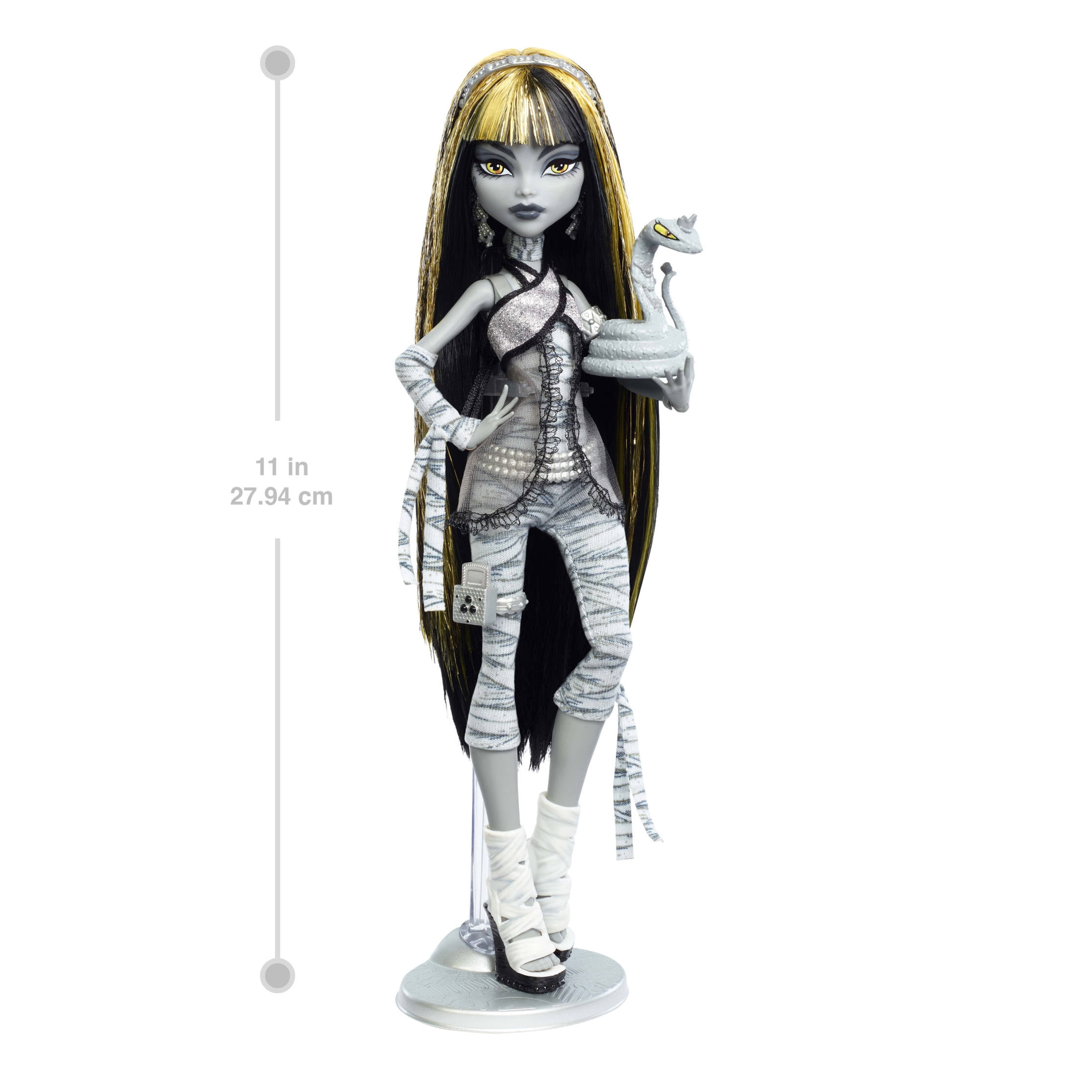 Monster High Reel Drama Cleo De Nile Collector Doll in Black and White, Reproduction with Poster