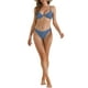thumbnail image 2 of INSPIRAR CHIC Conjuntos de Bikini de Mujer con Halter y Aros, 2 Piezas, Tirantes Ajustables, Parte Inferior en Triángulo, Trajes de Baño, Talla X-Small, Azul Humo, 2 of 5