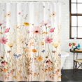 thumbnail image 2 of Colorful Wildflower Bathroom Shower Curtains with 12 Hooks Polyester Waterproof Shower Curtain for Stalls and Bathtubs Botanical Vintage Floral Country Retro Decorative Bathroom Curtain 36x72 Inches, 2 of 9