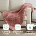 thumbnail image 3 of Vellux 9lb Full Weighted Throw | Chunky Knit Soft Breathable Blanket | Terracotta, 3 of 7