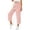 Pink, variant on Yijfswar Womens Linen Cropped Pants Summer Wide Leg Striped Capri Casual Elastic Waist Drawstring Trousers with Pockets for Beach Vacation, Size S