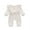 White, variant on Diufon Infant Baby Girls Romper Newborn Long Sleeve Ruffle Lace Button Bodysuit Solid Color Bow Tie Jumpsuit
