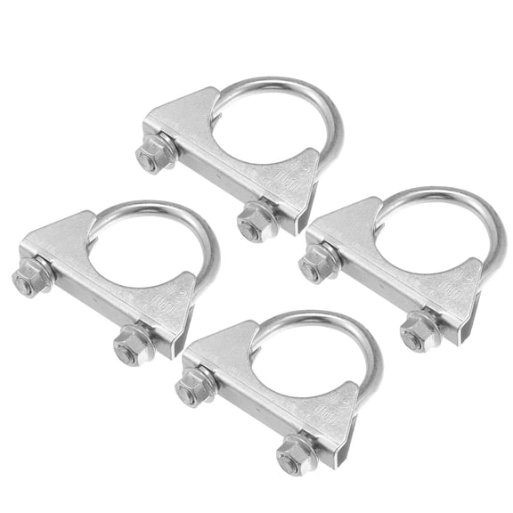 Unique Bargains Round U Bolt Clamp Muffler Exhaust Clamps for Car RV Mild Steel 1.65" ID 42mm 4 Pcs