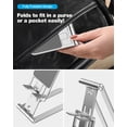 thumbnail image 4 of MENKEY Cell Phone Stand, Fully Foldable Phone Holder for Desk, Desktop Mobile Phone Cradle Dock Compatible with iPhone, Samsung Galaxy, iPad Mini, Tablets Up to 10\u201d (Silver), 4 of 5