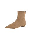 thumbnail image 2 of Willtoo Women Faux Suede Pointed Toe Ankle Boots Low Flat Heel Stretch Short Sock Booties with Back Zipper Fall Winter Fashion Dressy Comfortable Slim Fit Ankle Boots, 2 of 5