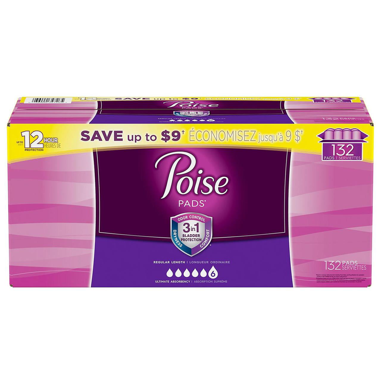 poise-incontinence-pads-ultimate-absorbency-regular-132-ct