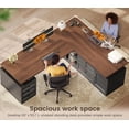 thumbnail image 6 of 69" x 55" Farmhouse L Shaped Electric Standing Desk with 6 Drawers and Storage Shelves, Height Adjustable Computer Desk for Home Office, 6 of 8