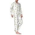 thumbnail image 2 of Honeii Bee Pattern Mens Pajamas Set,2pcs Men's Lounge Long Sleeve Sleep Shirt and Pajama Bottoms Sleepwear Set,Mens Pjs Sets-X-Large, 2 of 7