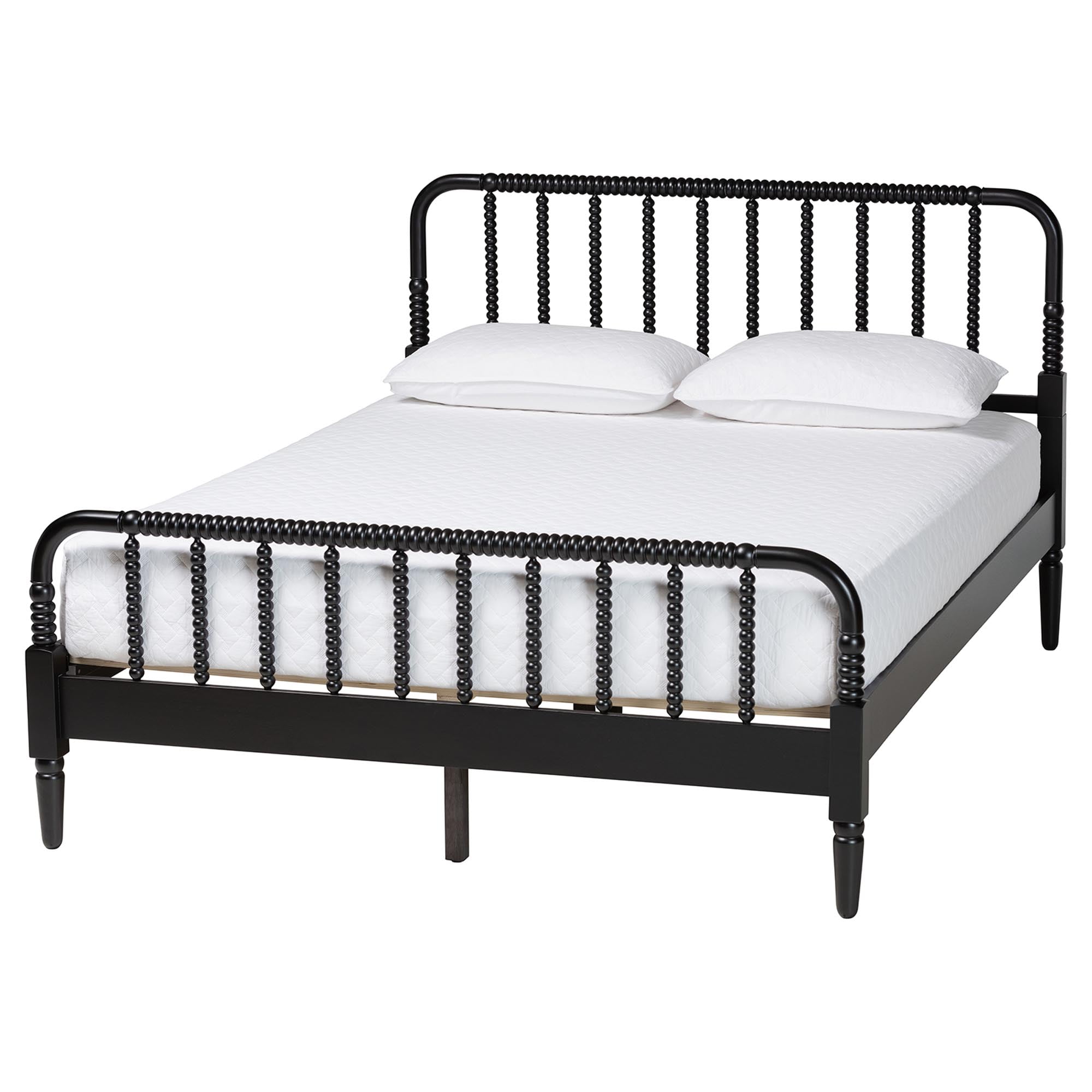 Baxton Studio Braith Farmhouse Platform Bed, King, Black