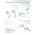 thumbnail image 5 of U7 Heart Half Hoop Earrings for Women 925 Sterling Silver Cartilage Piercing Open Huggie Initial Earrings, Letter E, 5 of 9