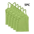 thumbnail image 4 of Eltusu Girls Cotton Tank Tops, Soft 4 Pieces Y-Back Sleeveless Summer Vest Shirts Green Size 3-4 T, 4 of 5