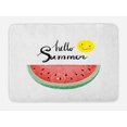 thumbnail image 1 of Hello Summer Bath Mat, Abstract Design with Zentangle Patterned Watermelon Slice and Smiling Sun, Non-Slip Plush Mat Bathroom Kitchen Laundry Room Decor, 29.5 X 17.5 Inches, Multicolor, Ambesonne, 1 of 2