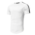 thumbnail image 3 of kpoplk Plus Size Big and Tall Mens Shirts Men's Sports Sweat Short Sleeve(White,3XL), 3 of 5