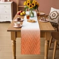 thumbnail image 2 of Modern Orange Table Runner 72 Inches, Abstract Ombre Geometric Morocco Bed Runner Dresser Scarves Tabletop for Indoor Outdoor Parties/Ceremony/Banquet, 18" x 72", 2 of 9