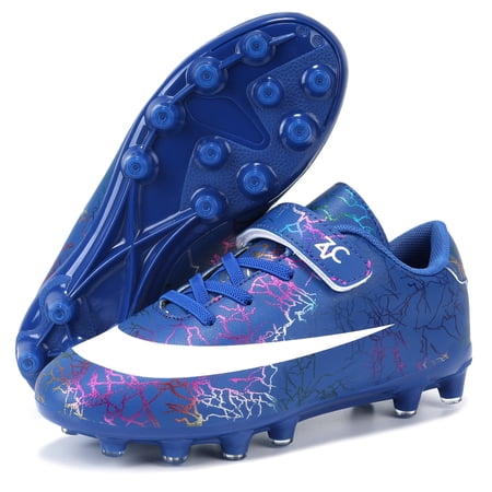 ZVC Kids Soccer Cleats Boys Girls Soccer Shoes Outdoor Firm Ground Youth Football Cleats (Little Kid/Big Kid 4)