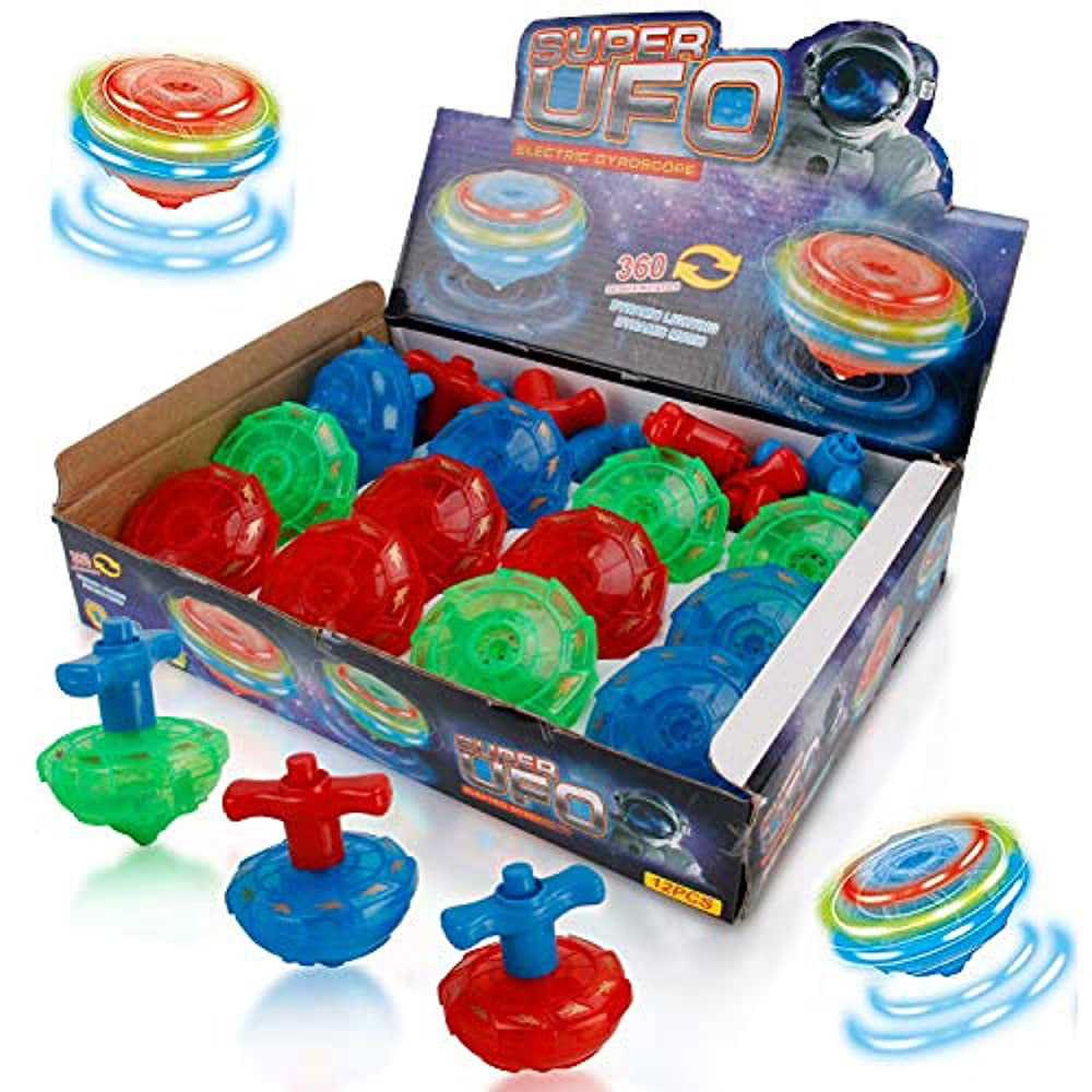 Pack of 24 Liberty Imports LED Light Up Mini Spinning Tops Novelty Bulk Toys Party Favors 