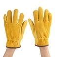 thumbnail image 4 of Gloves,1Pair 2 Layers Leather Working Protection Gloves Leather Gloves Optimized for Excellence, 4 of 14