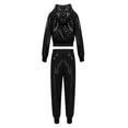 thumbnail image 2 of TiaoBug Kids Boys Girls Sparkly Sequins Hip-hop Jazz Dance Outfits Hooded Jacket Tops with Pants Performance Costume, 2 of 5