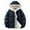 Navy, variant on Dolkfu Zip up Mens Jackets Winter Green Heavyweight Hooded Puffer Jacket Casual Thicken Outerwear Mens Fall Coats L