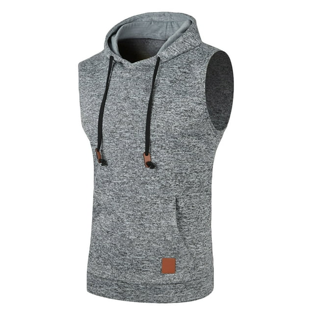 aidice Débardeurs à Capuche pour Hommes Sans Manches Coupe Régulière Printemps Été T-Shirts de Course Athlétiques